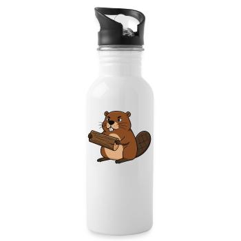 Dam It - Water bottle with straw - white - Right