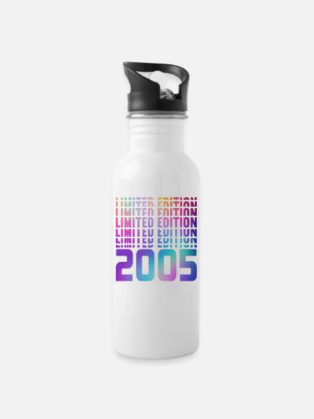 Limited Edition 2005 - Trinkflasche mit integriertem Trinkhalm - Weiß