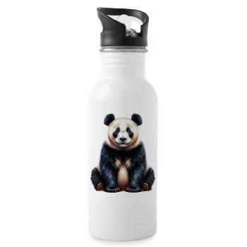 Panda - Gourde avec paille intégrée - blanc - Droite