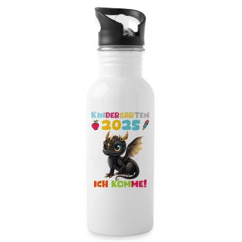 Kindergarten 2025 Kids Gift Kita 2025 Decoration - Water bottle with straw - white - Right