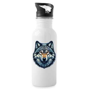 Wolf - Water bottle with straw - white - Right