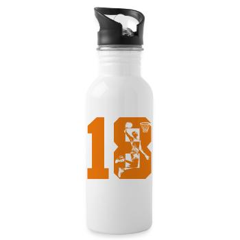 NUMÉRO 18 BASKETBALL 18E ANNIVERSAIRE - Gourde avec paille intégrée - blanc - Droite