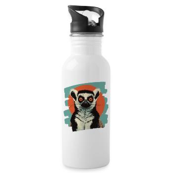 Lemur - Trinkflasche mit integriertem Trinkhalm - Weiß - Rechts