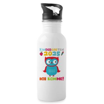 Kindergarten 2025 Kinder Geschenk Kita 2025 Deko - Trinkflasche mit integriertem Trinkhalm - Weiß - Rechts