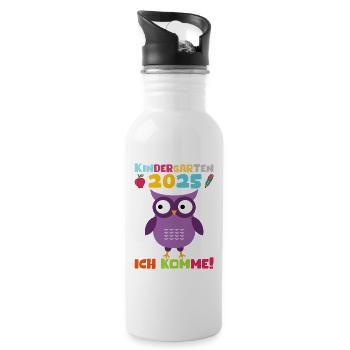Kindergarten 2025 Kids Gift Kita 2025 Decoration - Water bottle with straw - white - Right