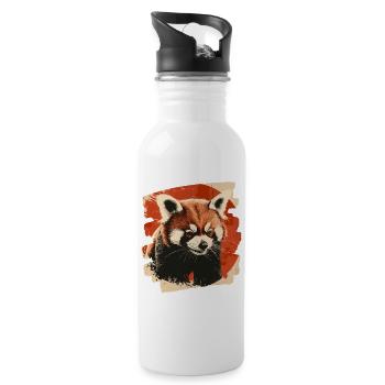 Petit panda - Gourde avec paille intégrée - blanc - Droite