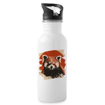Petit panda - Gourde avec paille intégrée - blanc - Droite