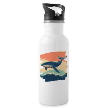 Baleine - Gourde avec paille intégrée - blanc - Droite