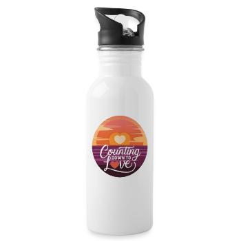 Counting Down to Love Sonnenuntergang - Trinkflasche mit integriertem Trinkhalm - Weiß - Rechts