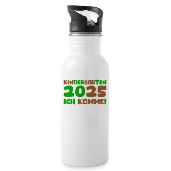 Kindergarten 2025 Kids Gift Kita 2025 Decoration - Water bottle with straw - white - Right