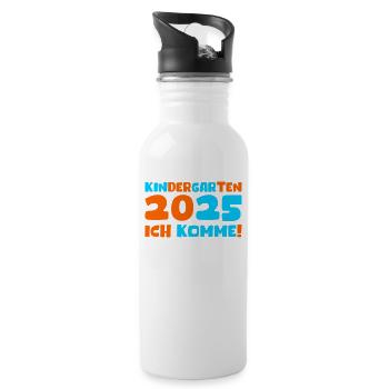 Jardin d’enfants 2025 Cadeau Kita 2025 Décoration - Gourde avec paille intégrée - blanc - Droite