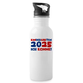 Kindergarten 2025 Kids Gift Kita 2025 Decoration - Water bottle with straw - white - Right