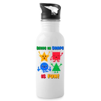 Funny Shapes (Kawaii) - Trinkflasche mit integriertem Trinkhalm - Weiß - Rechts