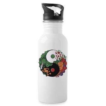 Yin Yang Équilibre Végétal - Gourde avec paille intégrée - blanc - Droite