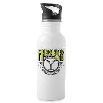 Margaritas, weil Erwachsenwerden schwer ist Lustiges Getränk - Trinkflasche mit integriertem Trinkhalm - Weiß - Rechts