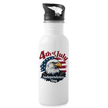 Amerika USA Adler 4th July Independence Day - Trinkflasche mit integriertem Trinkhalm - Weiß - Rechts