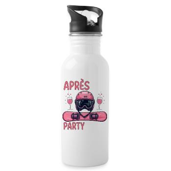 Équipe de fête après ski - Gourde avec paille intégrée - blanc - Droite
