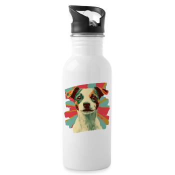 Jacky Russell - Trinkflasche mit integriertem Trinkhalm - Weiß - Rechts