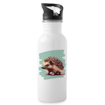 Hedgehog - Water bottle with straw - white - Right