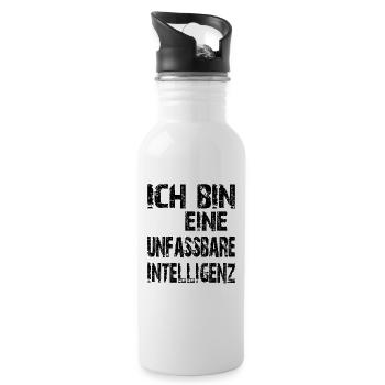 KI Spruch Ich bin eine unfassbare Intelligenz - Trinkflasche mit integriertem Trinkhalm - Weiß - Rechts