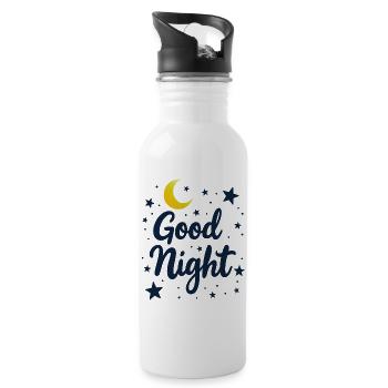 Good Night Träumer Cozy Look - Trinkflasche mit integriertem Trinkhalm - Weiß - Rechts