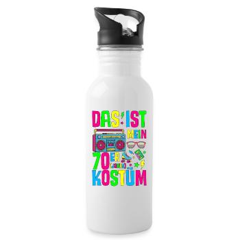 Das ist mein 70er Jahre Kostüm - Trinkflasche mit integriertem Trinkhalm - Weiß - Rechts