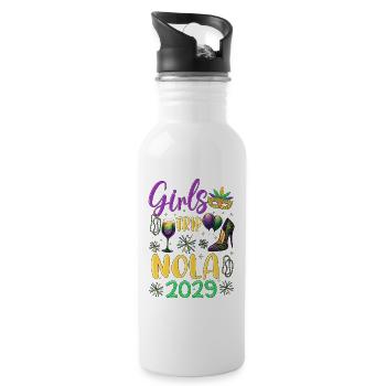 Voyage entre filles NOLA 2029 - Gourde avec paille intégrée - blanc - Droite