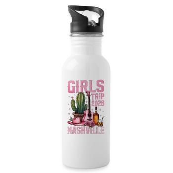 Girls Trip Nashville 2026 - Trinkflasche mit integriertem Trinkhalm - Weiß - Rechts