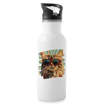 Maine Coon - Water bottle with straw - white - Right