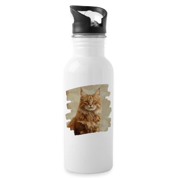 Maine Coon - Water bottle with straw - white - Right
