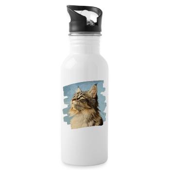 Maine Coon - Water bottle with straw - white - Right