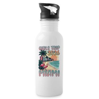 Girls Trip Miami 2026 - Trinkflasche mit integriertem Trinkhalm - Weiß - Rechts