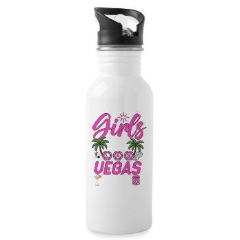 Girls Trip Las Vegas 2029 - Trinkflasche mit integriertem Trinkhalm - Weiß - Rechts