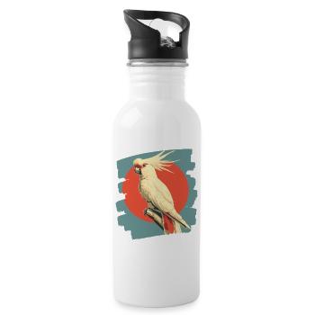 Cockatoo - Water bottle with straw - white - Right