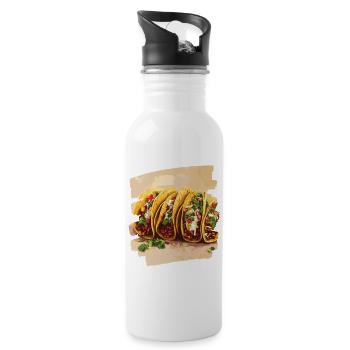 Taco - Water bottle with straw - white - Right