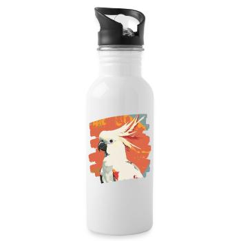 Cockatoo - Water bottle with straw - white - Right