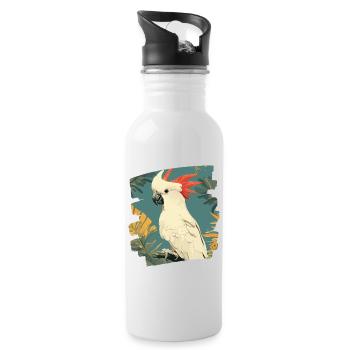 Cockatoo - Water bottle with straw - white - Right