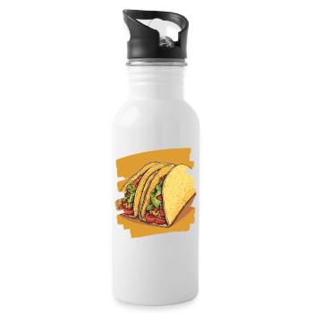 Taco - Water bottle with straw - white - Right