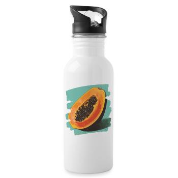 Papaya - Trinkflasche mit integriertem Trinkhalm - Weiß - Rechts
