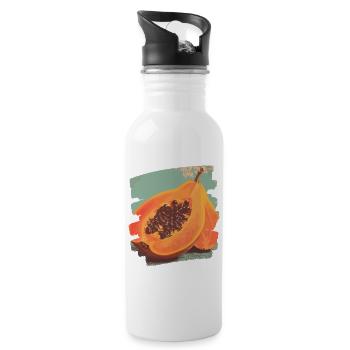 Papaya - Trinkflasche mit integriertem Trinkhalm - Weiß - Rechts