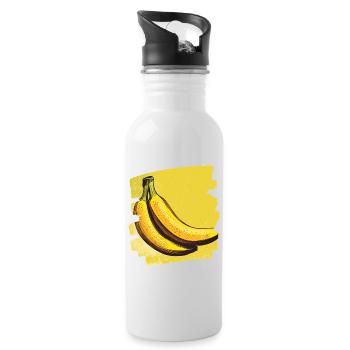 Banane - Trinkflasche mit integriertem Trinkhalm - Weiß - Rechts