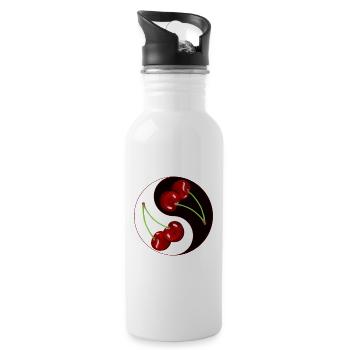 Rockabilly Cherry Cherries Fruit Asia - Water bottle with straw - white - Right