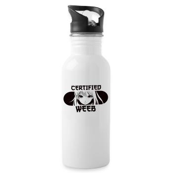 Certified Weeb Funny Anime Girl Fans Lover - Water bottle with straw - white - Right