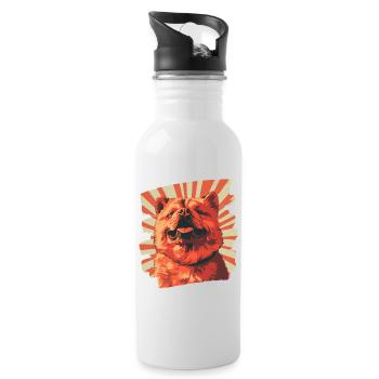 Chow Chow - Trinkflasche mit integriertem Trinkhalm - Weiß - Rechts