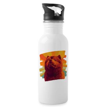 Chow Chow - Trinkflasche mit integriertem Trinkhalm - Weiß - Rechts