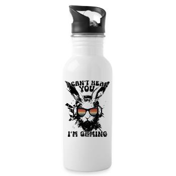 Je ne t’entends pas I’m Gaming Bunny Casque cadeau - Gourde avec paille intégrée - blanc - Droite