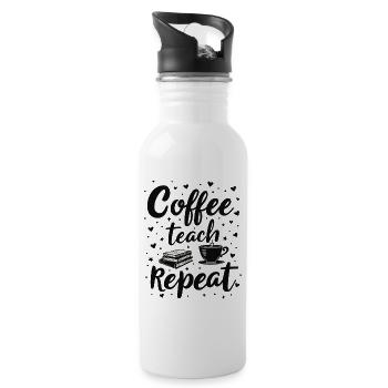 CoffeeTeach Repeat – Teacher Educator Education - Water bottle with straw - white - Right