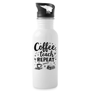 CoffeeTeach Repeat – Teacher Educator Education - Water bottle with straw - white - Right