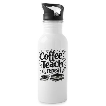 CoffeeTeach Repeat – Teacher Educator Education - Water bottle with straw - white - Right