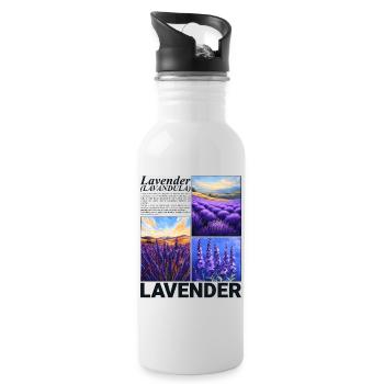 Lavande Lavandula Nature Provence Cadeau Botanique - Gourde avec paille intégrée - blanc - Droite